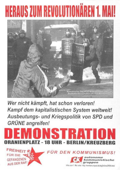 2001 Kriegspolitik von SPD und Grüne angreifen